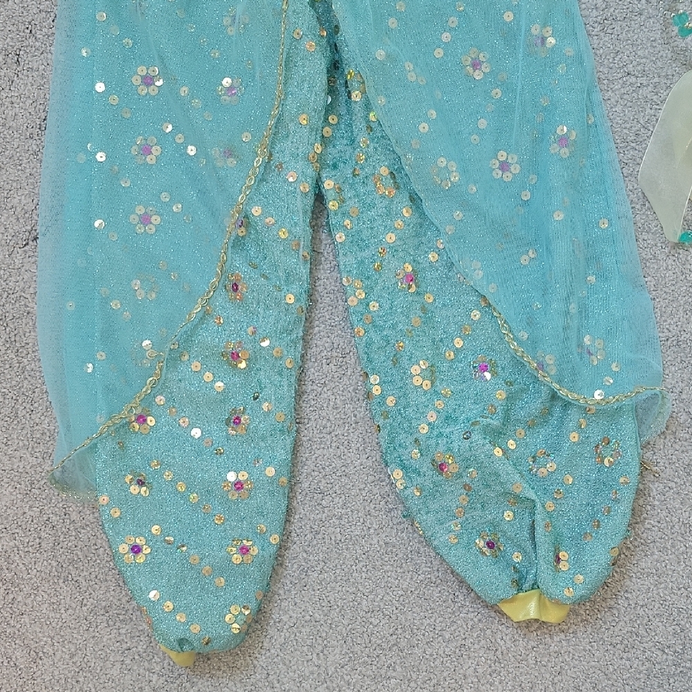 Sparkling Teal and Gold Costume Pants with Headband - Picture 4 of 9
